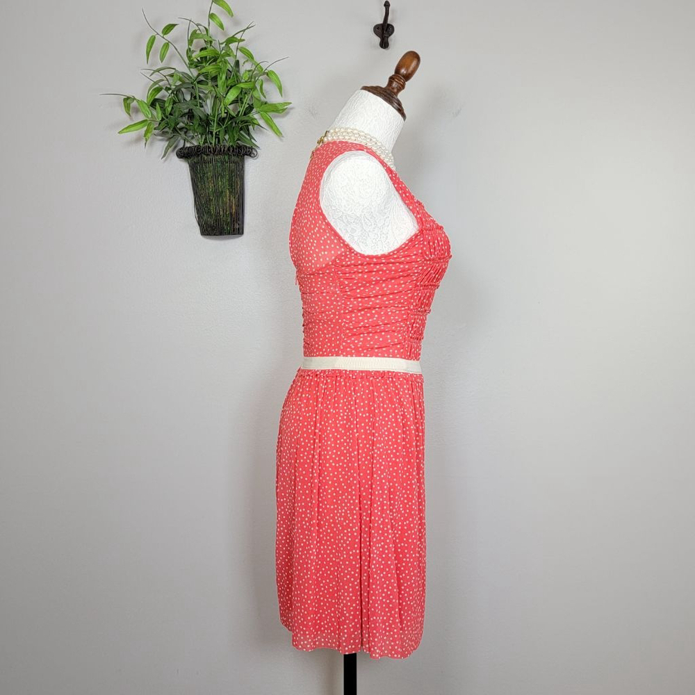 Postmark Anthropologie Sleeveless Polka Dot Mini Dress Smocked Fit & Flare XS - Picture 8 of 13
